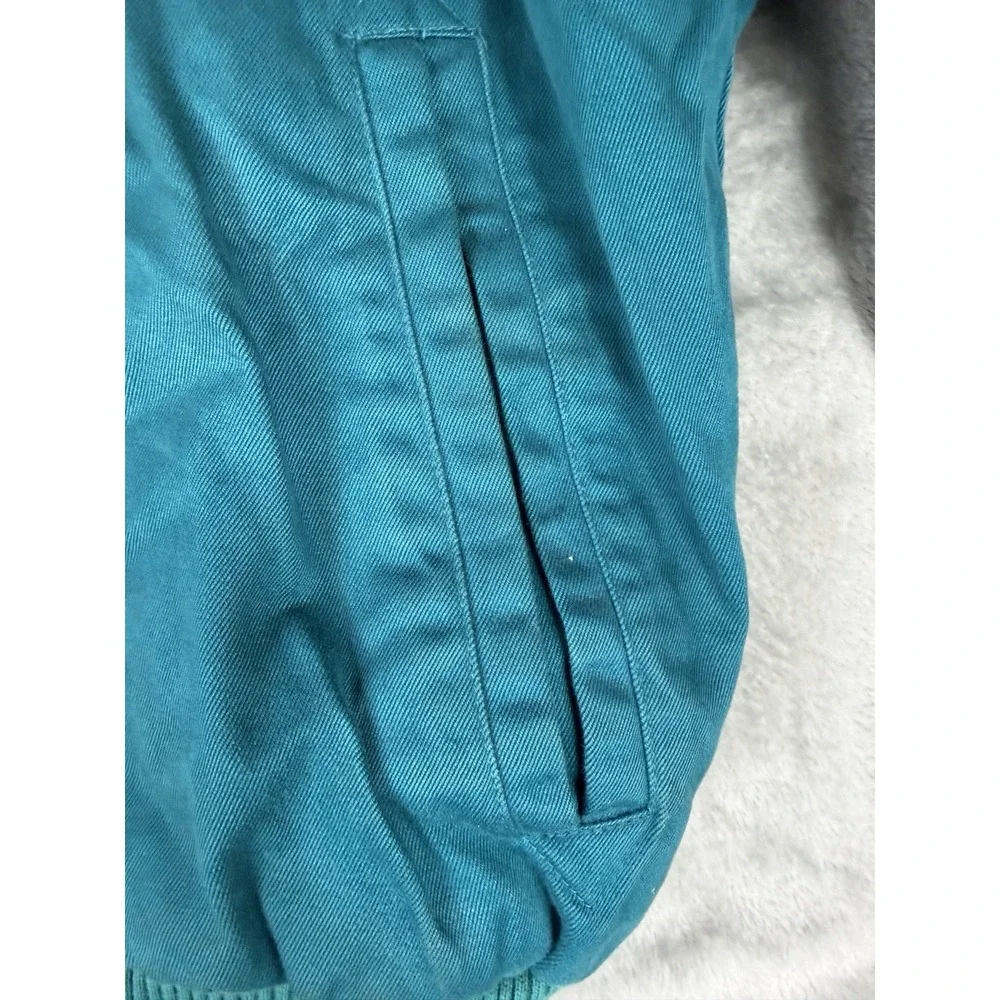 Vintage 80s Nike Color Block Bomber Jacket Women M Green Blue